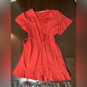 Abercrombie & Fitch Coral Wrap Dress